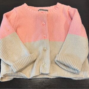 Baby Gap Color-Block Knit Cardigan Sweater Peach Beige